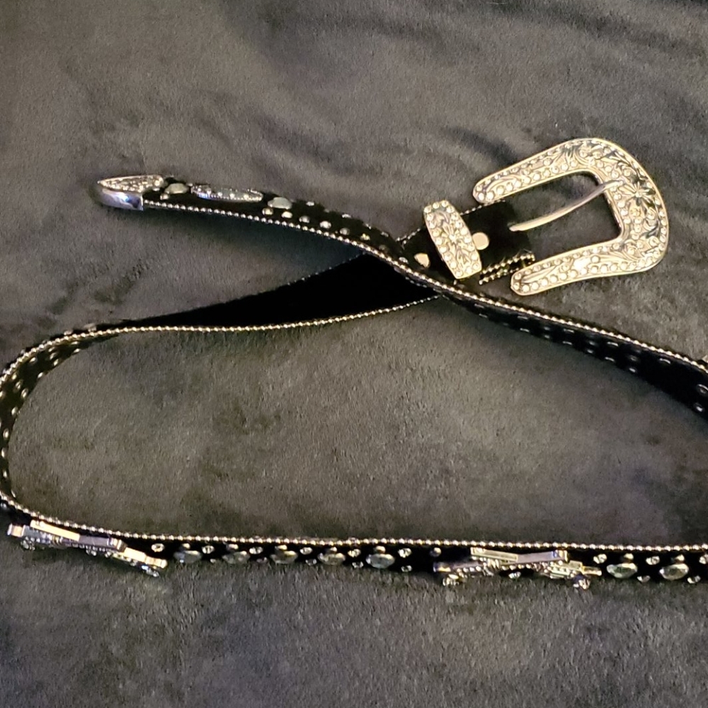 Atlas Cowhide/Leather Rhinestone Pistol belt
